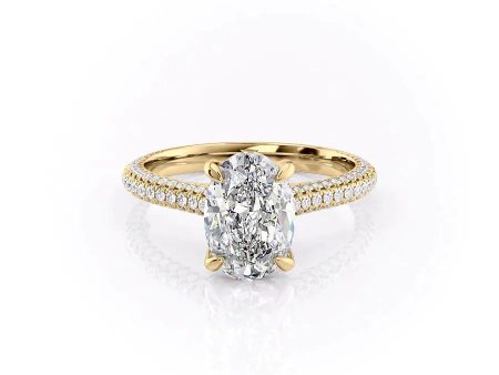 The Rachel Set With A 4 Carat Oval Moissanite Online Sale