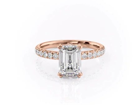 The Sofia Set With A 4 Carat Emerald Moissanite on Sale