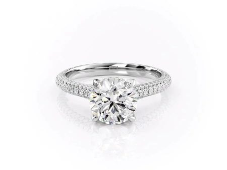 The Rachel Set With A 5 Carat Round Moissanite on Sale